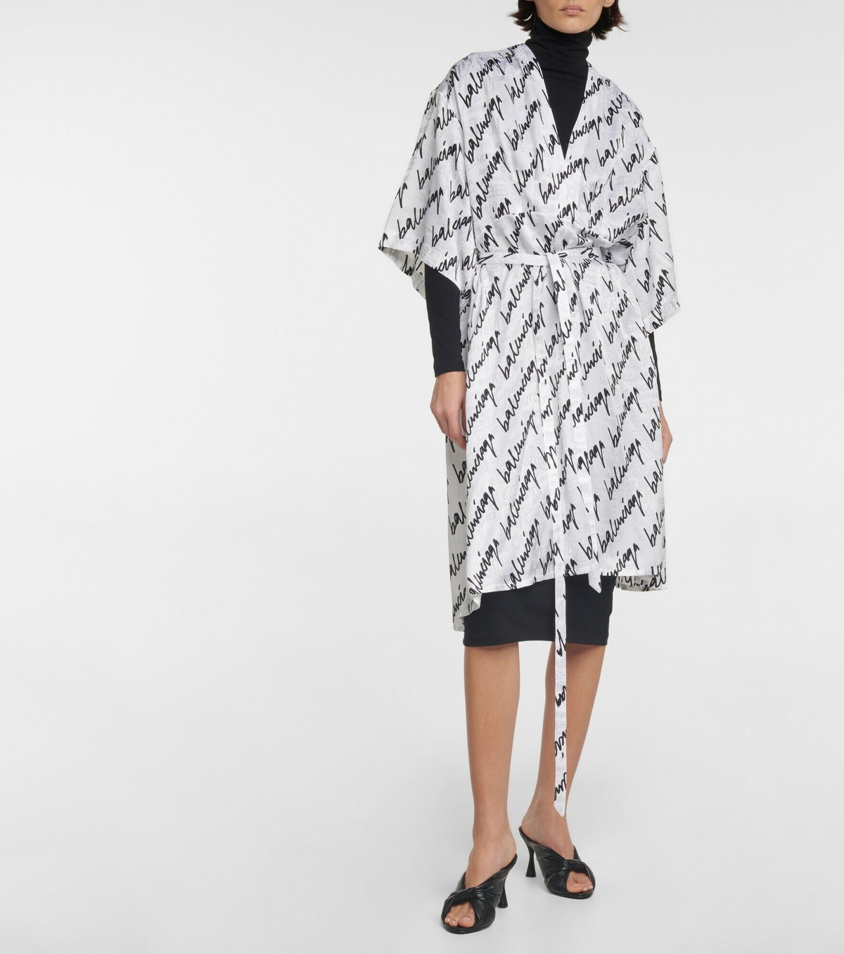 Balenciaga - New Scribble jacquard silk midi dress Balenciaga