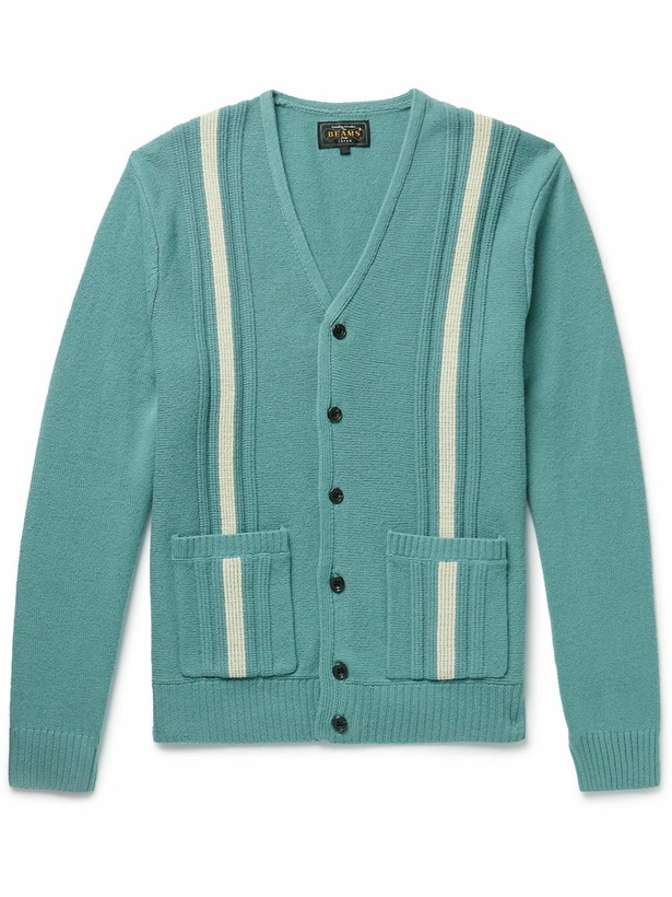 Photo: Beams Plus - Striped Wool Cardigan - Green