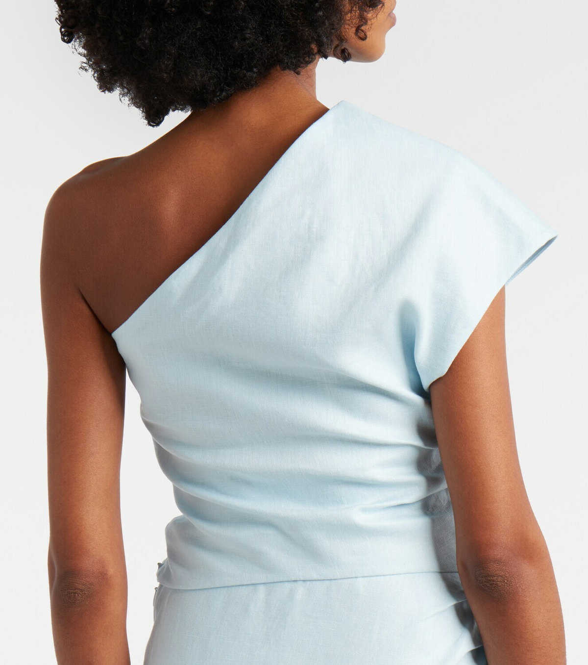 SIR One-shoulder linen top