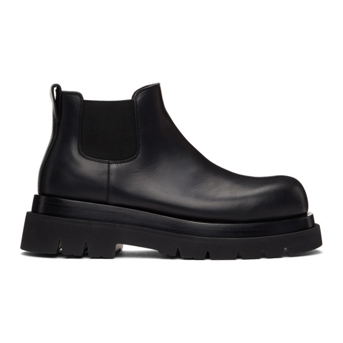 Bottega Veneta Black Low The Lug Chelsea Boots Bottega Veneta