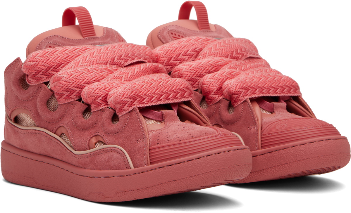 Lanvin Pink Curb Leather Sneakers Lanvin