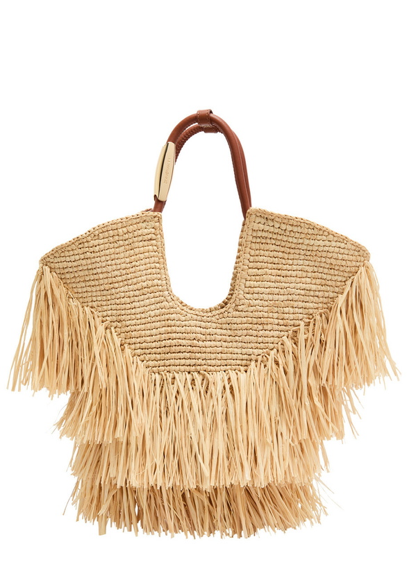 Photo: Zimmermann Goldentime Fringe-trimmed Crochet Raffia Tote - Natural - One Size