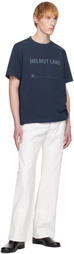 Helmut Lang Navy Stamped Logo T-shirt