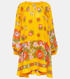 Alémais Balloon-sleeve floral minidress