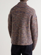 Mr P. - Mouline Knitted Mock-Neck Sweater - Brown