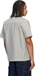 Carhartt Work In Progress Black & White Short Sleeve Leavel Stripe Shirt