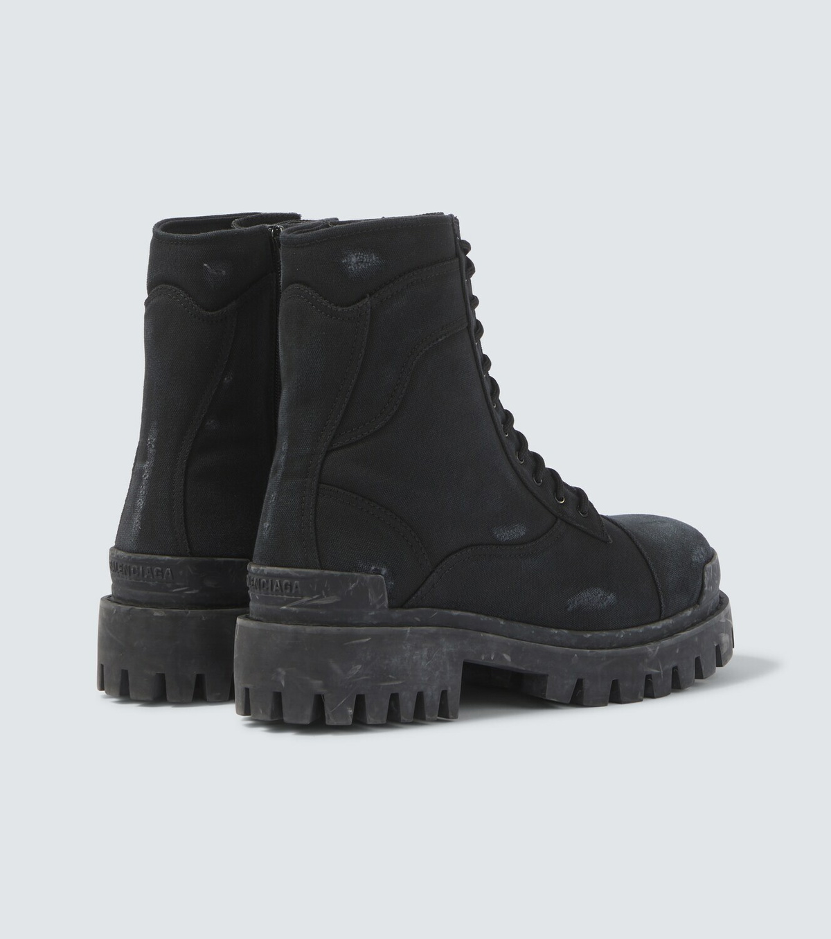 Balenciaga Combat Strike canvas lace-up boots