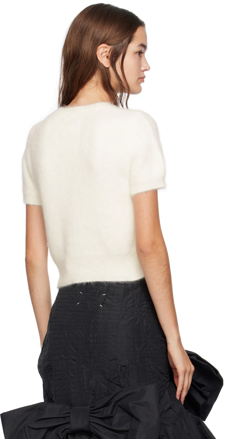 Maison Margiela White V-Neck Sweater
