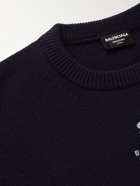 Balenciaga - Logo-Embroidered Cashmere Sweater - Blue