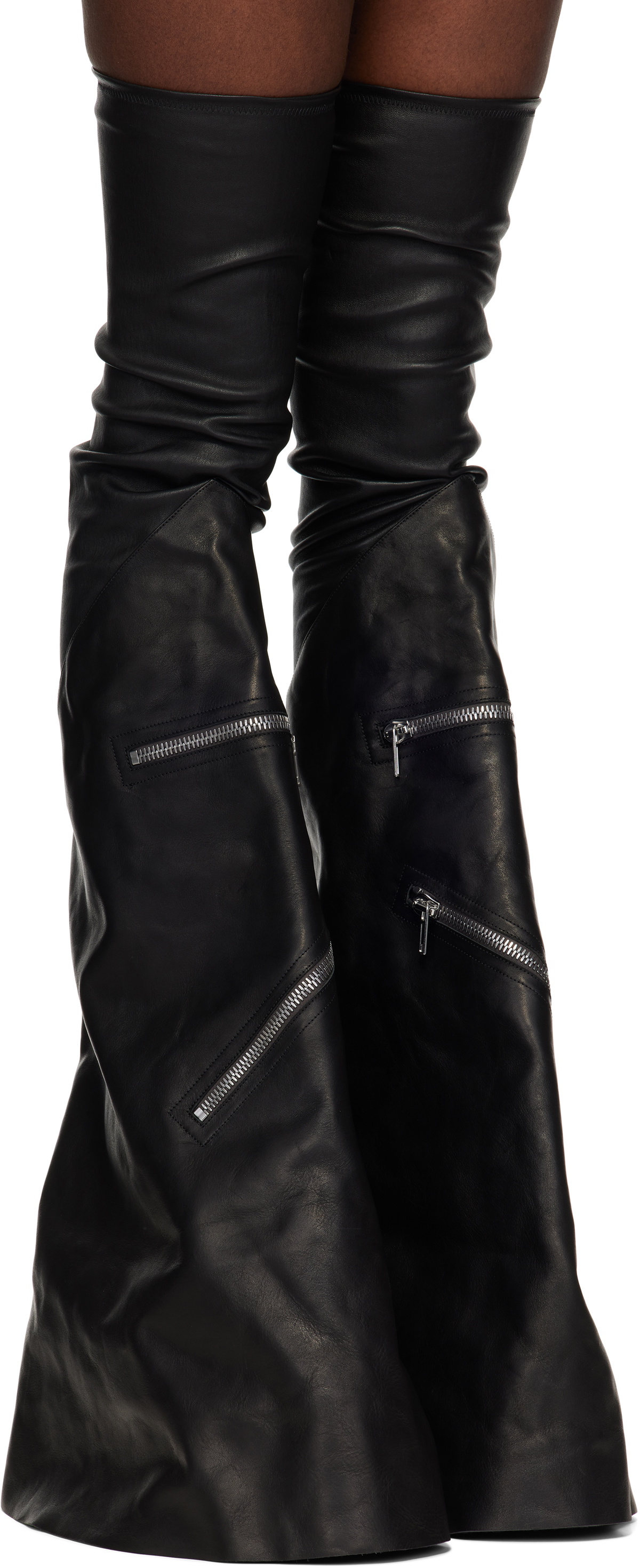 Rick Owens Black Porterville Cargowedge Boots Rick Owens