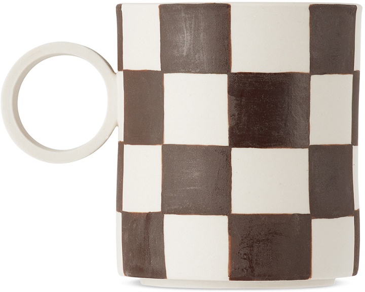 Photo: Mellow Brown & Off-White Checker Totem Mug