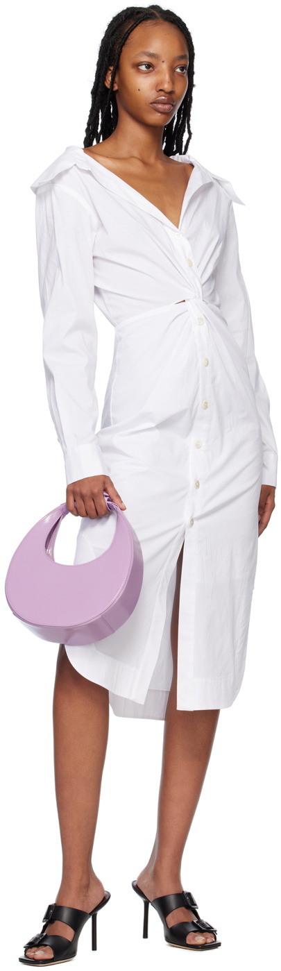 Staud White Clea Midi Dress Staud Staud White Clea Midi Dress Staud