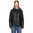 Stone Island Black 0100001 Organza Leather Jacket
