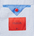 Isaia - Slim-Fit Cotton-Seersucker Blazer - Blue