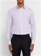 CHARVET - Purple Slim-Fit Micro-Checked Cotton Shirt - Purple