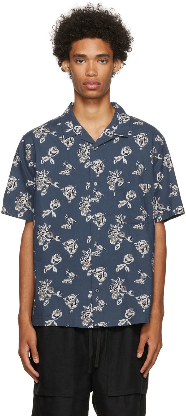 Vince Blue Floral Print Shirt Vince