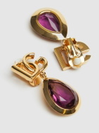 DOLCE & GABBANA Logo Stone Clip-on Earrings