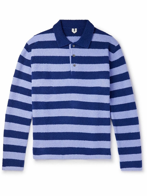 Photo: ARKET - Stones Striped Cotton-Blend Bouclé Polo Shirt - Blue