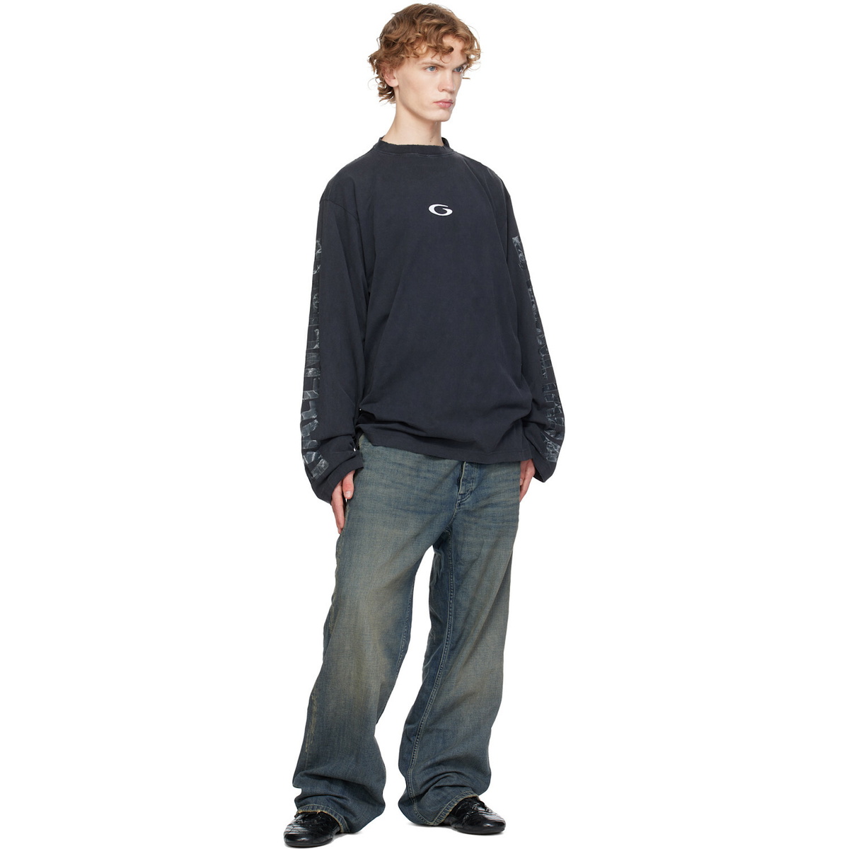 Balenciaga Black Faded Washed Loop T-shirt