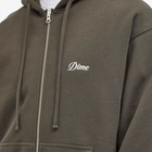 Dime Men's Cursive Small Logo Zip Hoodie in Vintage Black