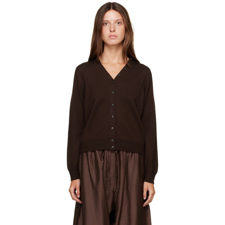 Photo: Cordera Brown Merino Wool Button Cardigan