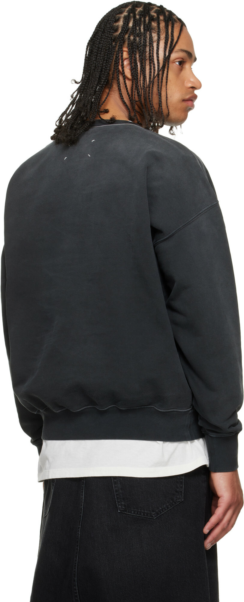 Maison Margiela Black Embroidered Logo Sweatshirt