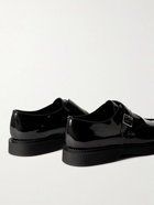 SAINT LAURENT - Anthony Patent-Leather Monk-Strap Shoes - Black