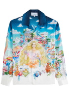 Casablanca Road To Knowledge Printed Silk-satin Shirt Multicoloured 1