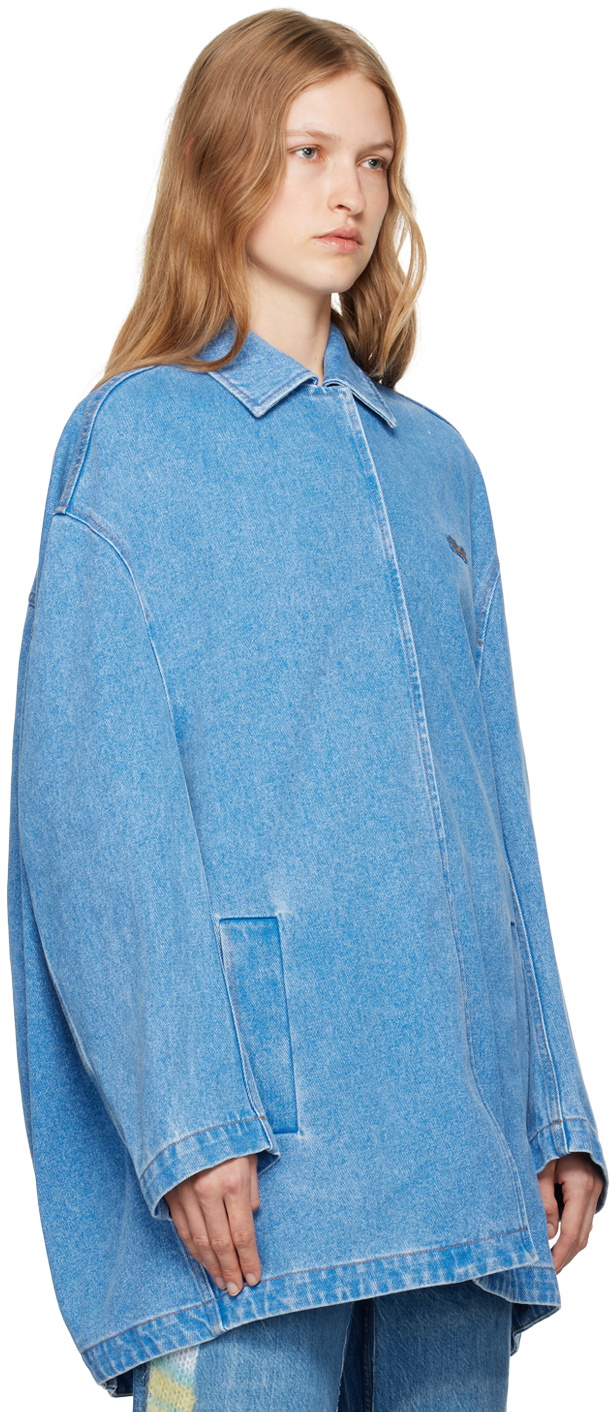 Marni Blue Mending Patch Denim Jacket
