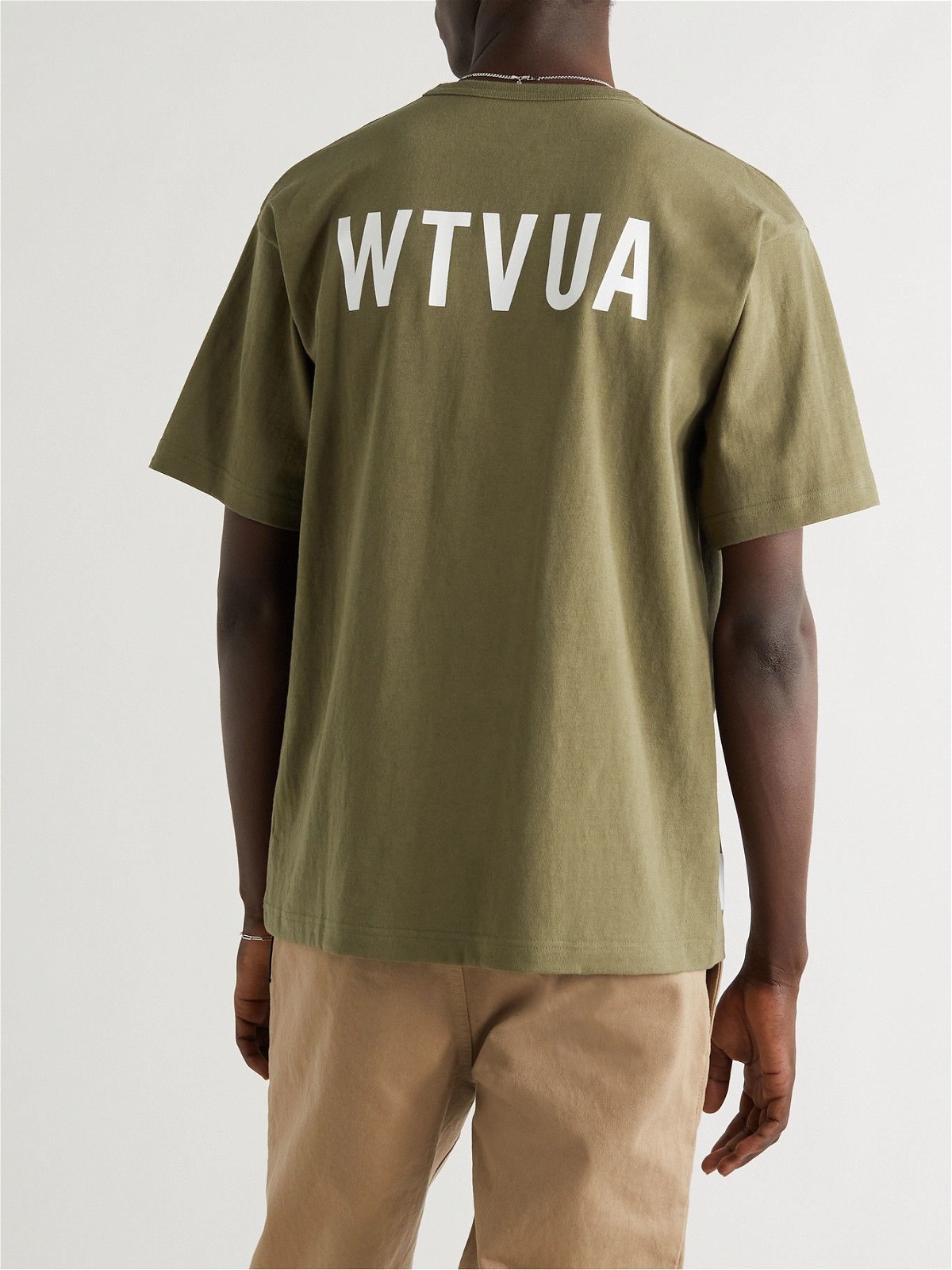 WTAPS - Banner Logo-Print Cotton-Jersey T-Shirt - Green WTAPS