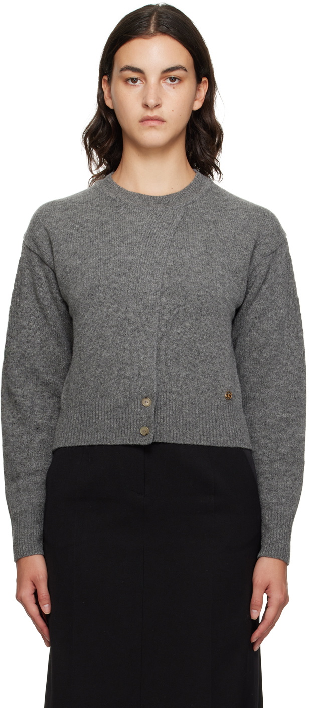 Recto Gray Open Front Sweater Recto