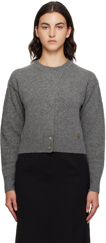 Photo: Recto Gray Open Front Sweater