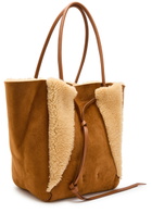 Gabriela Hearst Marija Shearling and Suede Tote bag - Tan - One Size