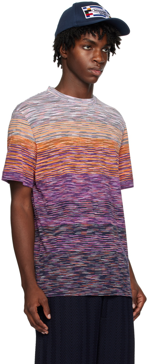 T-shirt Homme Missoni Space Dye - Taille L Orange Multicolore - Coton Jersey