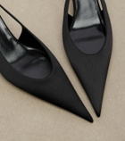Saint Laurent Fanny satin slingback pumps