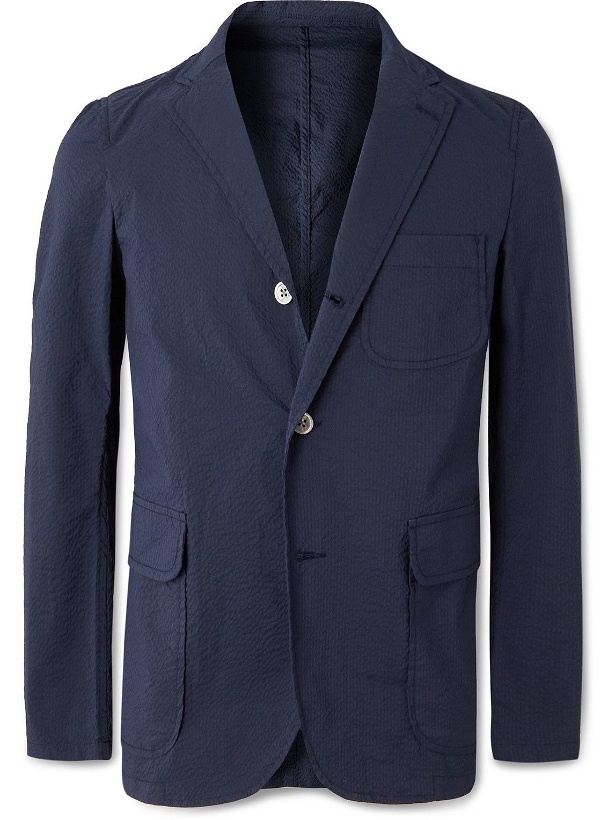 Photo: Beams Plus - Slim-Fit Unstructured COOLMAX Seersucker Suit Jacket - Blue