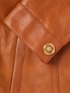 Versace - Full-Grain Leather Jacket - Brown