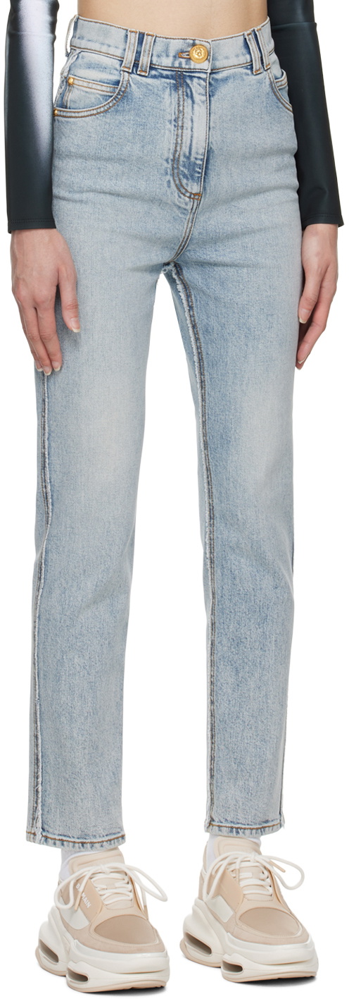 Jeans Balmain SS21 - Effet Faded Noir - Coupe Tapered - Prototype Made In Japan - Taille 30