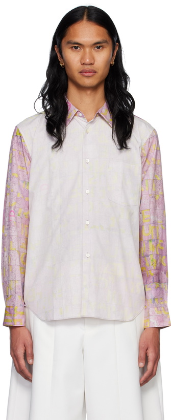 Photo: Comme des Garçons Homme Deux Purple & White Graphic Shirt