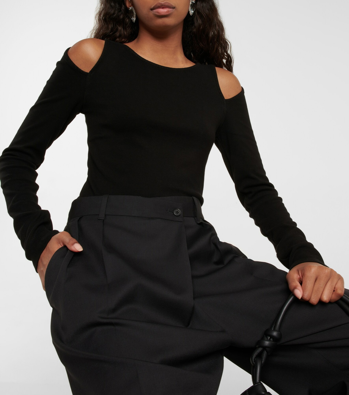 Cold Shoulder Square Neck Knit Top