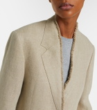 Toteme Frayed linen blazer
