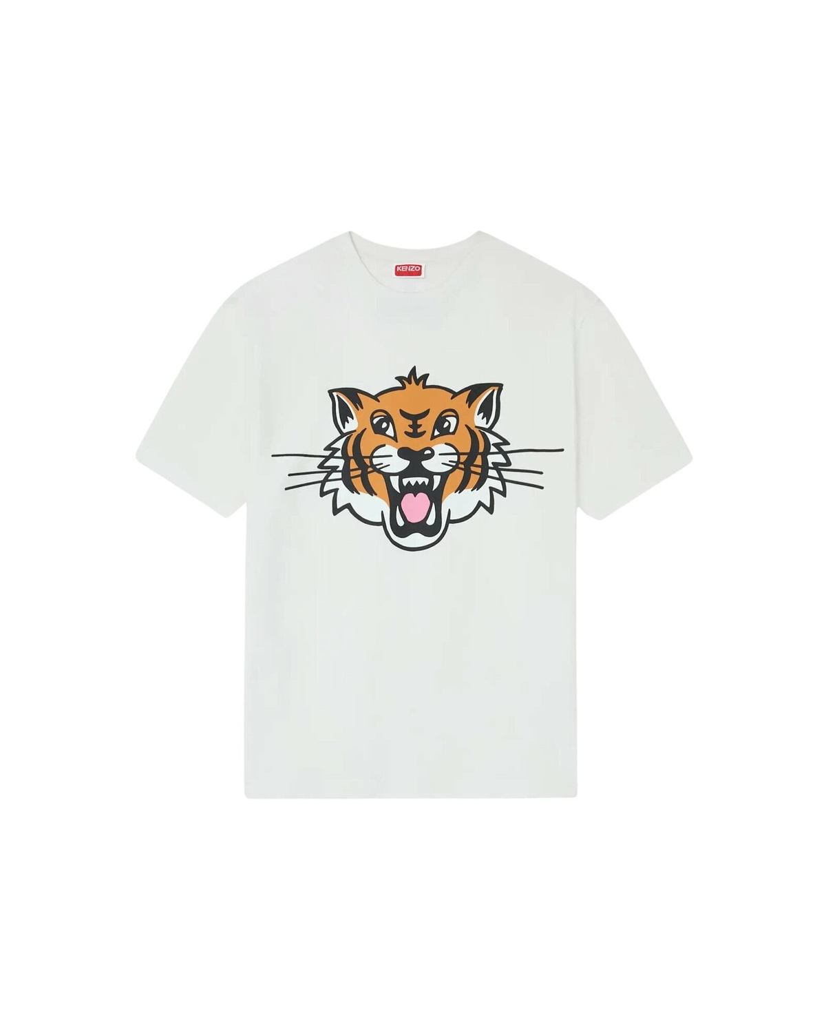 KENZO Gots Kenzo Happy Tiger Embroidered Classic T-Shirt (Off White) main image 1