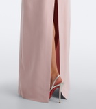 Costarellos Zurina embellished floral-appliqué crêpe gown