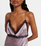 Nina Ricci Lace-trimmed silk-blend satin camisole