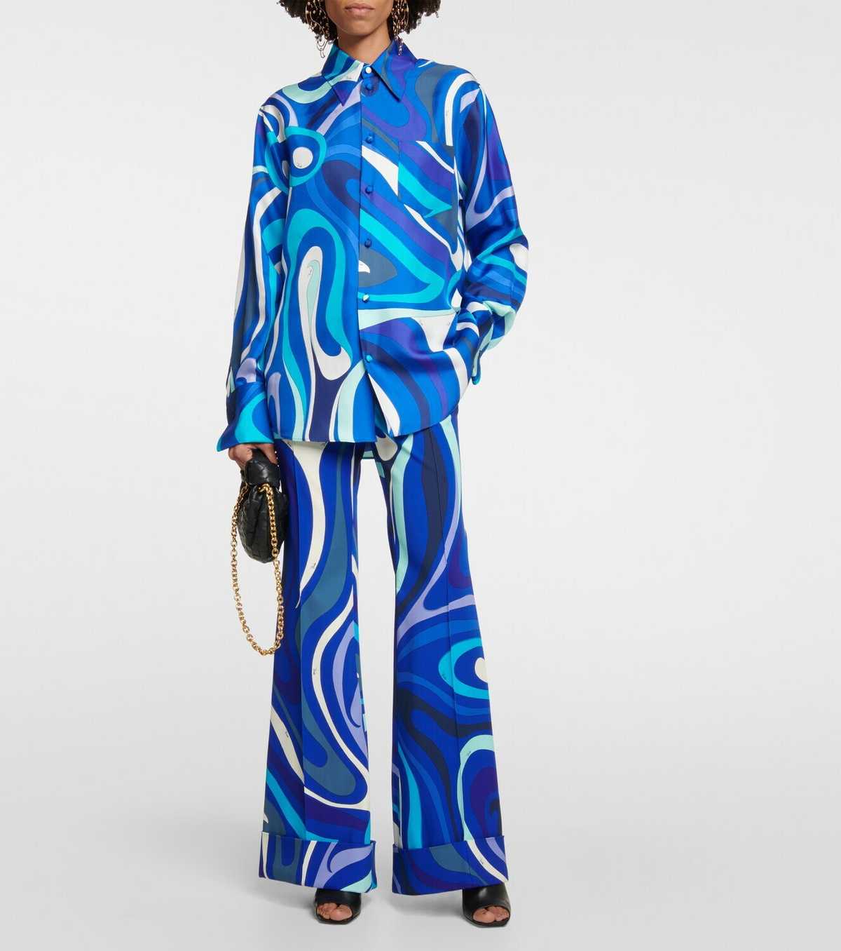 トップス Emilio Pucci silk framingo tops shirt Emilio Pucci silk framingo tops shirt