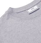 AMI - Logo-Appliquéd Cotton-Jersey T-Shirt - Gray