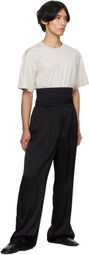 Mugler Taupe & Black Boxy Corset T-shirt