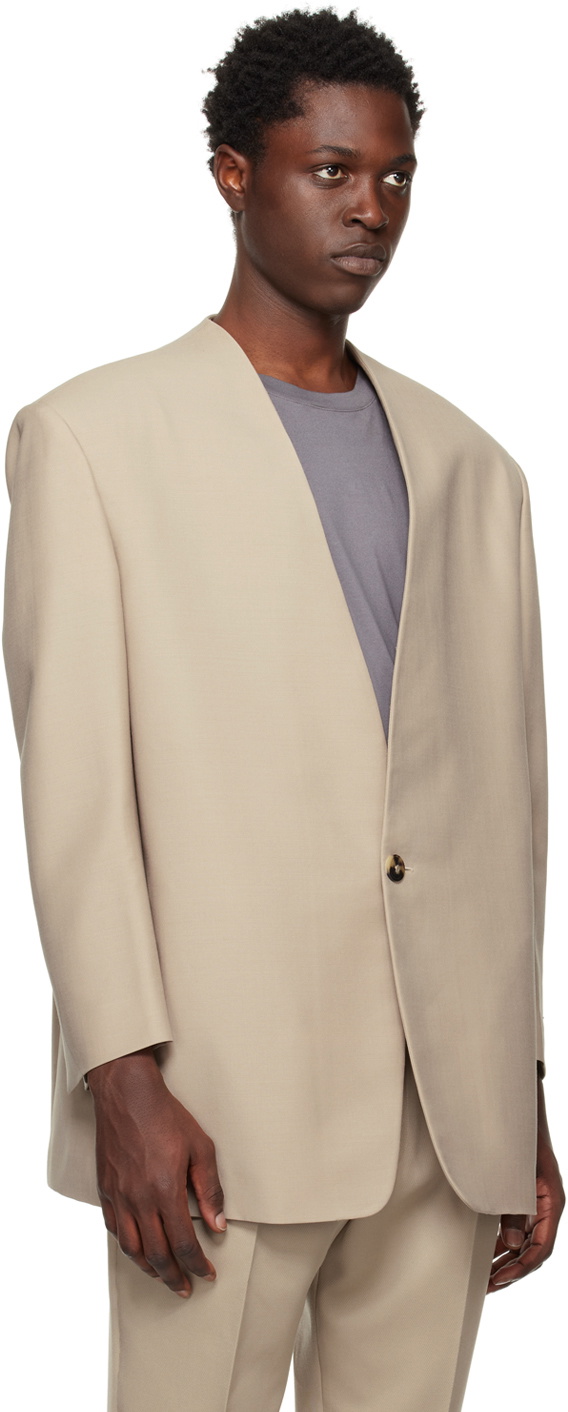 Fear of God Beige Lapelless Blazer Fear Of God