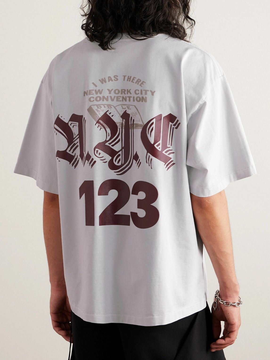 RRR123 - C.V.A. NYC Logo-Print Appliquéd Cotton-Jersey T-Shirt - White