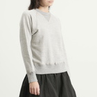Beams Boy Women's Rib Crewneck Sweatshirt in T.Grey